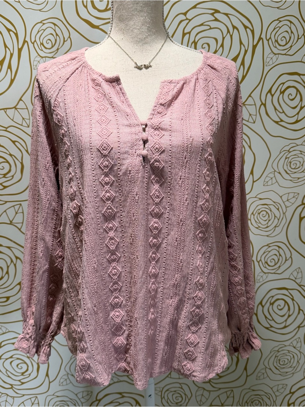 Frye textured, long-sleeve peasant blouse